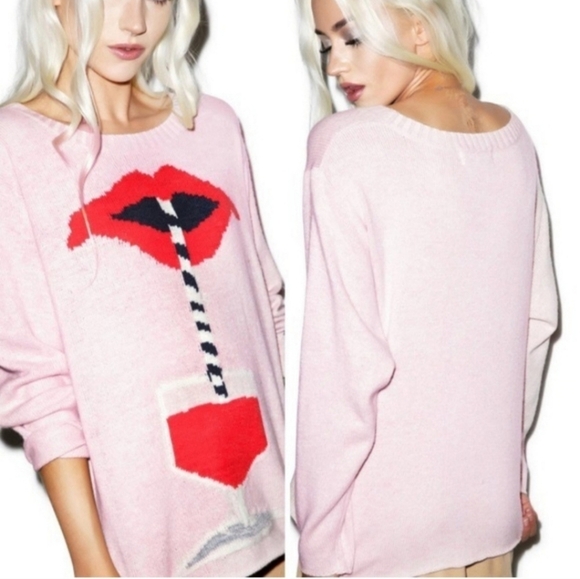 WILDFOX Suck It Up Dinner Party Sweater Vintage Lace Size XS - Picture 2 of 15